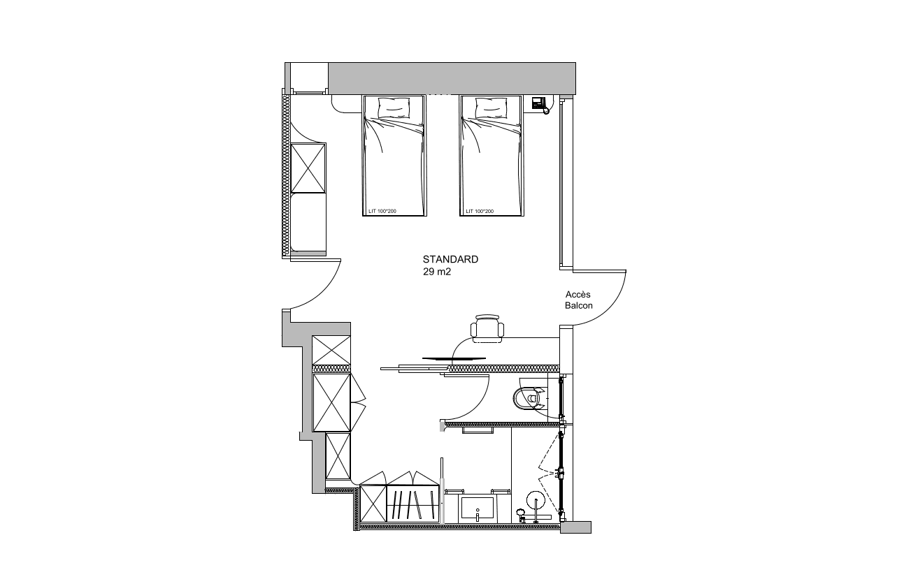 Chambre standard — 29 m²